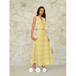 Commense Eyelet Pattern Maxi Skirt Sz L